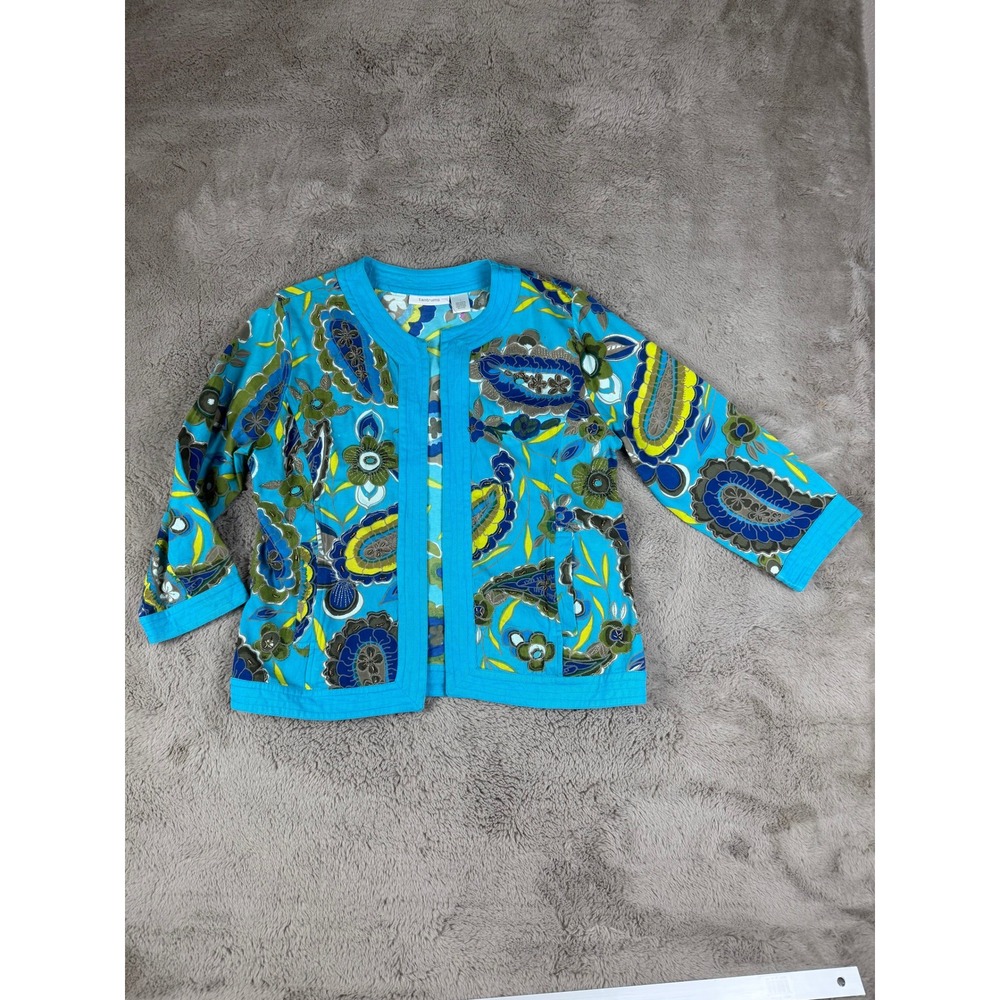 Tantrums Floral Paisley Print Open Front Cardigan Jacket Bohemian Size‎ L